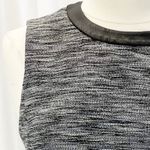 Madewell Womens 10 Anywhere Dress Mini Skater Black White Tweed Faux Leather Photo 5