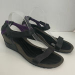 Teva  Sandals Cabrillo Wedge Leather Ankle Strap Comfort Travel Black Grey Purple Photo 0