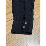 Tommy Bahama  Womens L‎ Black Long Sleeved Button Up Silk Wool Blend Sheer Shirt Photo 7