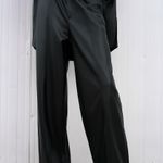 ZARA Black Faux Leather Wide Leg Pants Trousers Photo 6