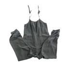 Antonio Melani Silk Jumpsuit Size 2 Black Tapered Jogger Leg Adjustable Strap Photo 5