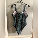 Cupshe  Blue and Tan One Piece Swimsuit with Plunging Neckline Photo 1