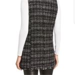 Laundry by Shelli Segal  Black White Tweed Fringe Double Breasted Vest Medium Photo 2