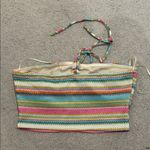 Altar'd State Colorful Striped Halter Crop Top Photo 1