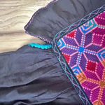 MEXICO ARTE Y MODA | Star Rayon Tunic Dress Navy Pink Purple Rainbow | Small Photo 3