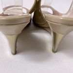 Miu Miu  tan patent leather gold heel slingbacks Photo 5