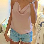 She & Sky Blush Pink Cowl Neck Tank Top  Photo 0