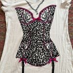 LINGERIE BODICE GRAPHIC TEE TUNIC DRESS Pink Size M Photo 1