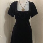 Whimsygoth Gothic Black Velvet Ruched Bust Sweetheart Romantic Mini Dress Short Sleeve Aline #fairygrunge #cottagecore #whimsy #subversive #steampunk schoolgirl preppy minimalist Size M Photo 0