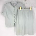 Vintage William Pearson Short Sleeve Jacket and Skirt Set Sky Blue Small Size 4 Photo 0