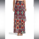 Alice + Olivia  Miabella Maxi Skirt Sheer Flowy Wrap Tribal Multi Colored Size XS Photo 14