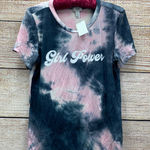 Jenni  Intimates "Girl Power" Tie Dye Graphic Tee T-Shirt Top [Size‎ Small] Photo 0