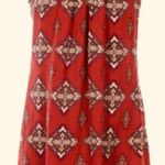 Xhilaration Burgundy Red Patterned Sleeveless  Midi Dress  with crochet detail Photo 8