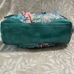 Kathy Van Zeeland  Turquoise‎ Patent Leather Multicolor Satin Fabric Shoulder Bag Photo 8