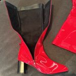 Women’s Shiny Red Knee High Zip Up Block Heel Boots Size 12 NEW Photo 8