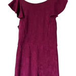 She & Sky  wine‎ colored shorts lined jumpsuit medium Photo 0