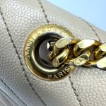 Saint Laurent Beige Large Grain de Poudre Chevron - Envelope Satchel YSL Bag Photo 3