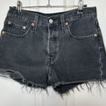 Levi's  501 Black Denim Shorts Women's Size 27 Frayed Hem Button Fly‎ 56327-0112 Photo 0