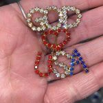 GOD❤️USA Red White & Blue Rhinestone Pin Red Photo 0