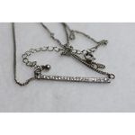 Source Unknown Vintage Flashy Rhinestone Bar Silver Tone Link Chain Holiday Party Necklace Photo 2