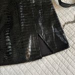 Dolls Kill Motel rocks black faux leather croc side slit high waisted sexy mini skirt XS Photo 1