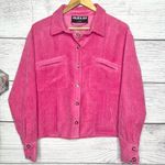 NWT Jolie & Joy Pink Corduroy Shacket Button Front Shirt Jacket Top Size Large Photo 7
