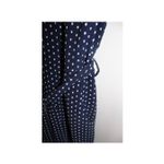 Monteau Navy Polka-Dot Flutter Sleeve Jumpsuit Women's Size S Photo 7