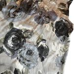 Piazza Sempione Size 2 Sleeveless Silk Button Up Vest Gray Rosette Floral Print Photo 6