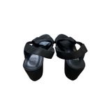 Eileen Fisher Vero Cuoio Black Elastic Slingback Wedge Size 8 Photo 1