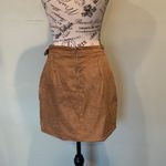 Hollister Women’s Small Ultra High Rise Brown Faux Suede Leather Wrap Mini Skirt Photo 2