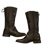 Naturalizer Naturalized Black pebbled Leather Knee-High Boots Buckle corset tie detail Photo 4