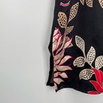 Bebe  Women's Black Floral Button Down Collared Short‎ Sleeve Silk Shirt Dress M Photo 4