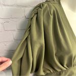 Grace Karin  olive green high waisted fit and flare ruffle dress size Small retro Photo 5
