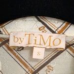 byTiMo Layered Floral Check Printed Satin Jacquard Button Down Shirt Size Small Tan Photo 4
