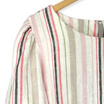 Andrew Marc MARC New York | XL | Linen Blend Multi-Color Stripe Puff Sleeve Popover Blouse Photo 1