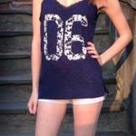 Aerie Floral 06 Tank Top in Navy/White - Size Small, Scoop Neck, Sleeveless Photo 0