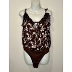 Free People Take It Away Floral Lace Thong Bodysuit Merlot/Chocolate Sz XL NWOT! Photo 1