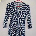 Old Navy Blue floral white flowers long sleeve midi dress Photo 1