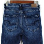 American Eagle AEO Womens 4 Super Hi-Rise Jegging Distressed Dark Wash Stretch Hipster Grunge Photo 4