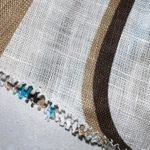 Elie Tahari 100% Linen Mara Aquamarine Abstract Stripe Skirt Fit & Flare Size 8 Photo 6