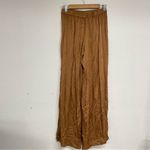 Young Fabulous and Broke  Tan Satin Wide Leg Pants Womens S Pull On Casual Fairy Photo 4
