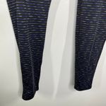 Gap  Fit Black Blue White Striped Printed Pull On Leggings Women's Size Large L Photo 2