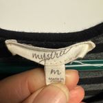 Mystree  Black and Gray Striped Long Sleeve‎ Dress Photo 3