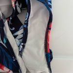 Carmen Marc Valvo One Shoulder Mesh Cutout Navy Floral One-Piece Swimsuit 10 New Photo 7