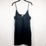 Wilfred Aritzia ‎ Black Satin Babydoll Mini Dress Photo 2