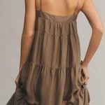 Bella Dahl NWT  Square Neck Baby Doll Tiered Brown MIDI Dress Sz M Photo 1
