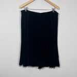 Elie Tahari Skirt Womens 14 Black Velvet Over Knee Midi A-Line Edgy Sheer Trim Photo 1