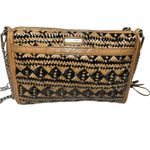 Rebecca Minkoff MAC Woven Leather Crossbody Tan Black Chain Strap Shoulder Bag Photo 4