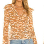 Camila Coelho  Sky Wrap Top In Brown Zebra Photo 0