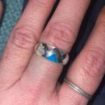 Italian Stamped Sterling Silver With Turquoise and Mother of Pearl Inlay Ring Size 8 Photo 5